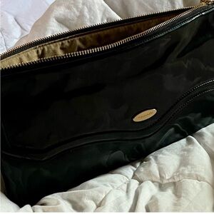 Tahari black paten leather vintage clutch, 1950’s style